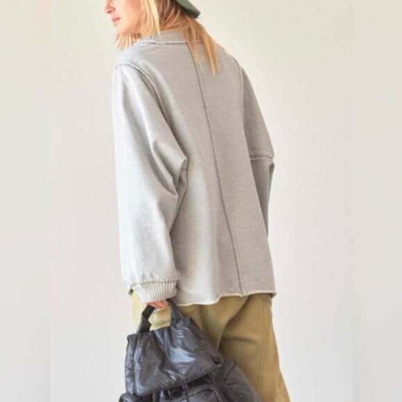 NWT Free People Movement Heather Gray Slouchy Sweater - Picture 2 of 5